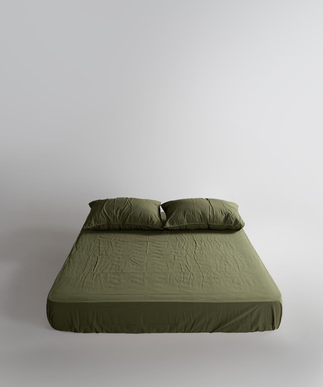 Stonewash 100% Soft Cotton Fitted Sheet Set Capulet Olive