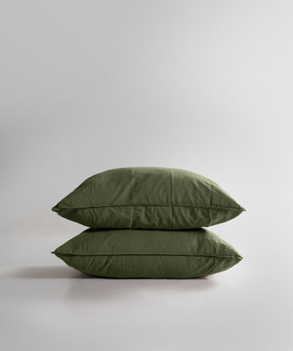 Stonewash Standart 100% Soft Cotton Pillowcase Capulet Olive