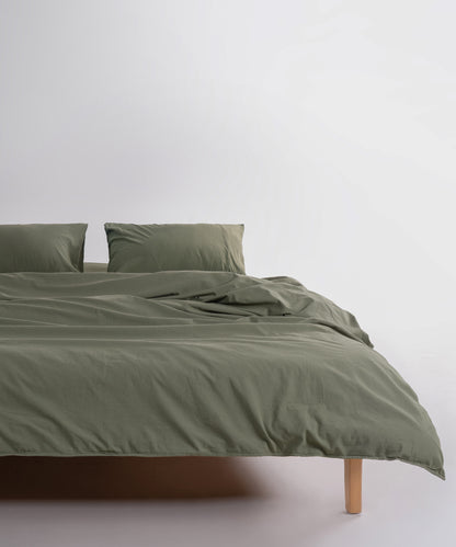 Stonewashed Ephesus 100% Soft Cotton Duvet Cover Capulet Olive