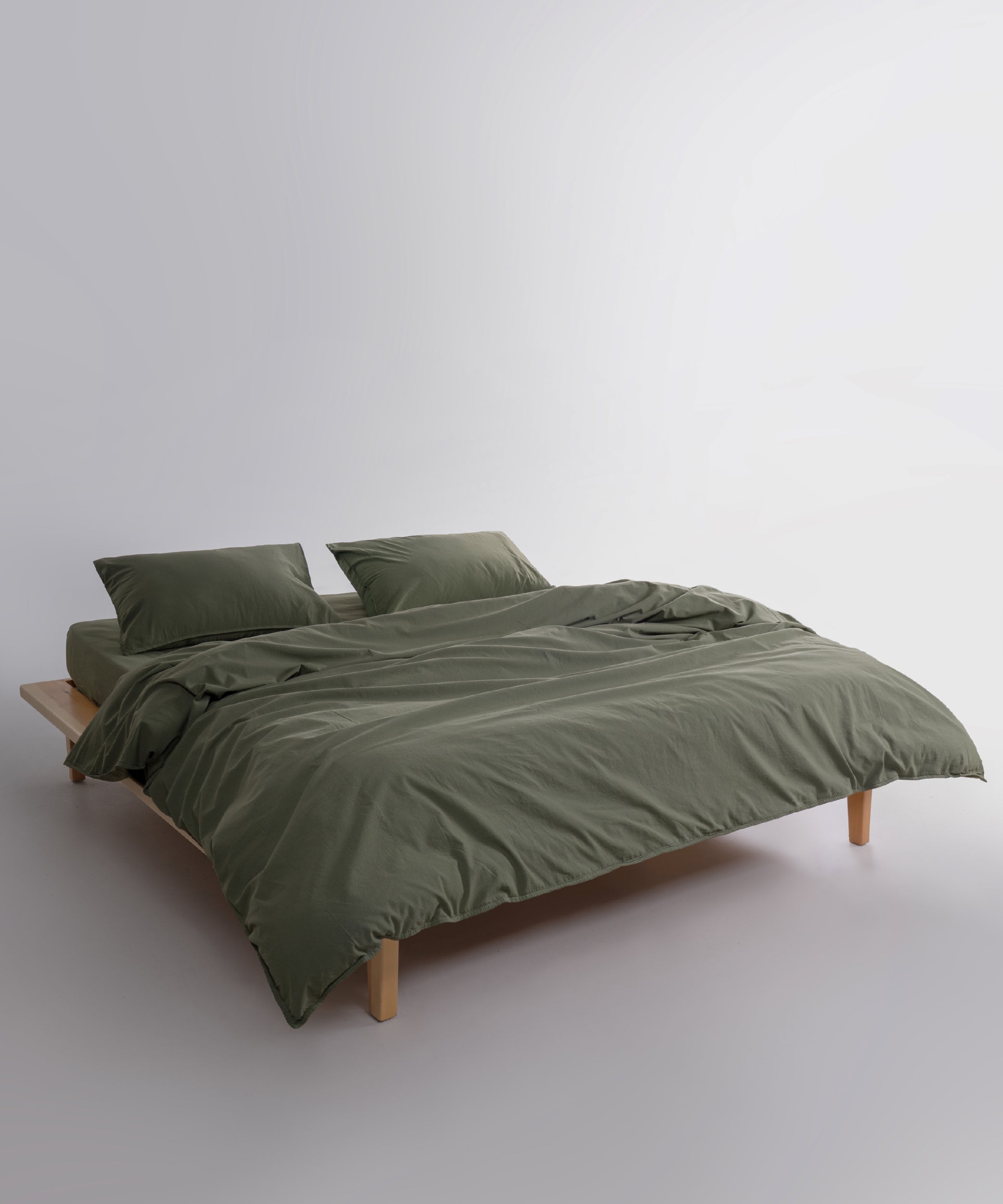 Stonewashed Ephesus 100% Soft Cotton Duvet Cover Capulet Olive