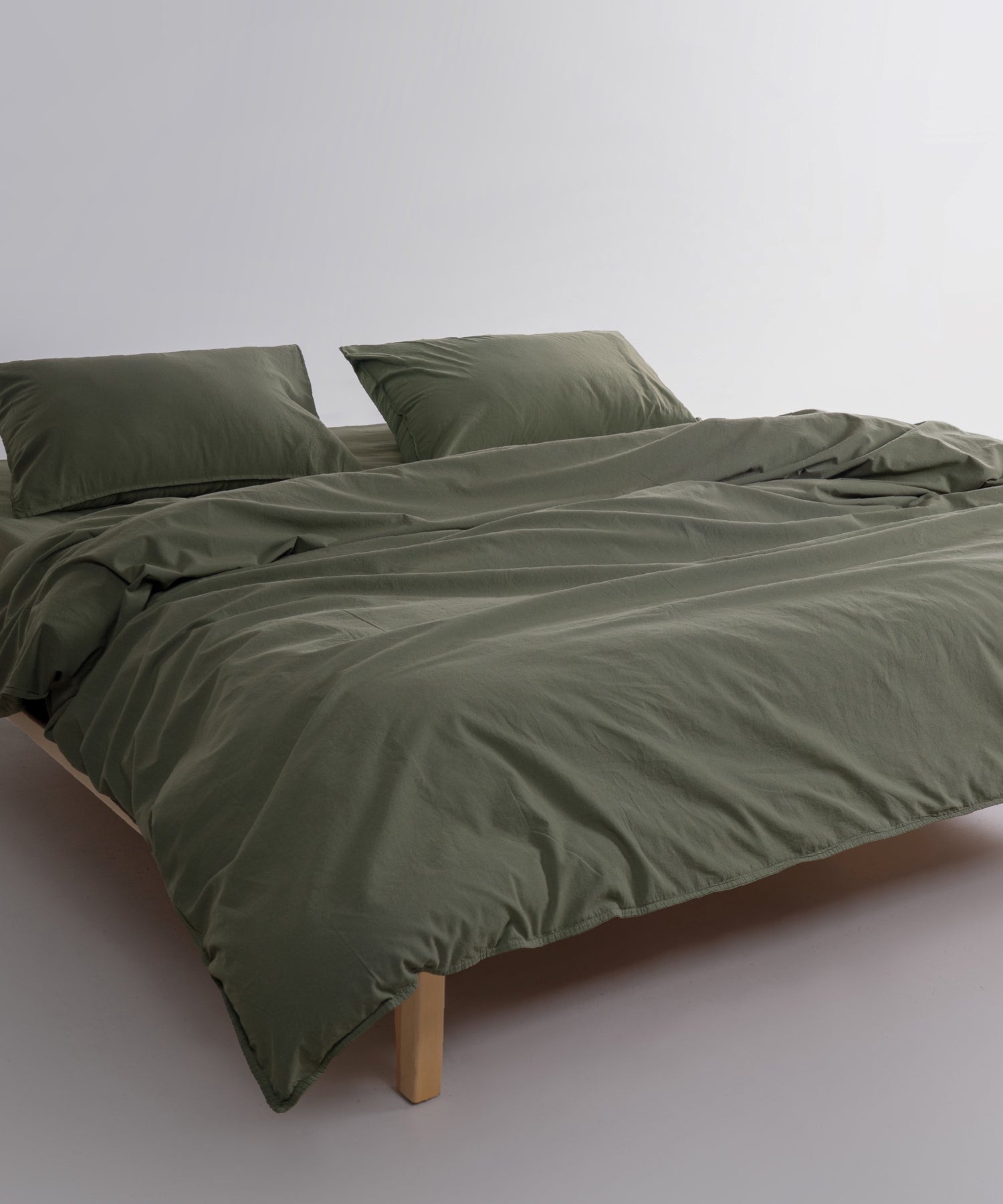 Stonewashed Ephesus 100% Soft Cotton Duvet Cover Capulet Olive