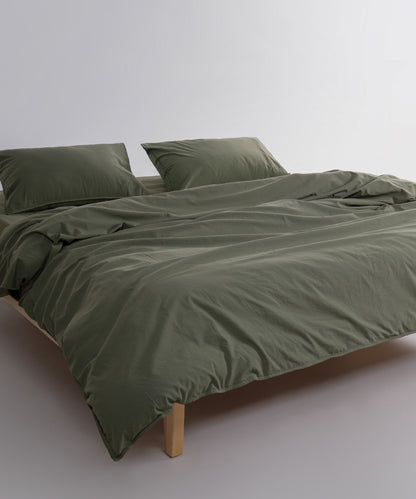 Stonewashed Ephesus 100% Soft Cotton Duvet Cover Capulet Olive