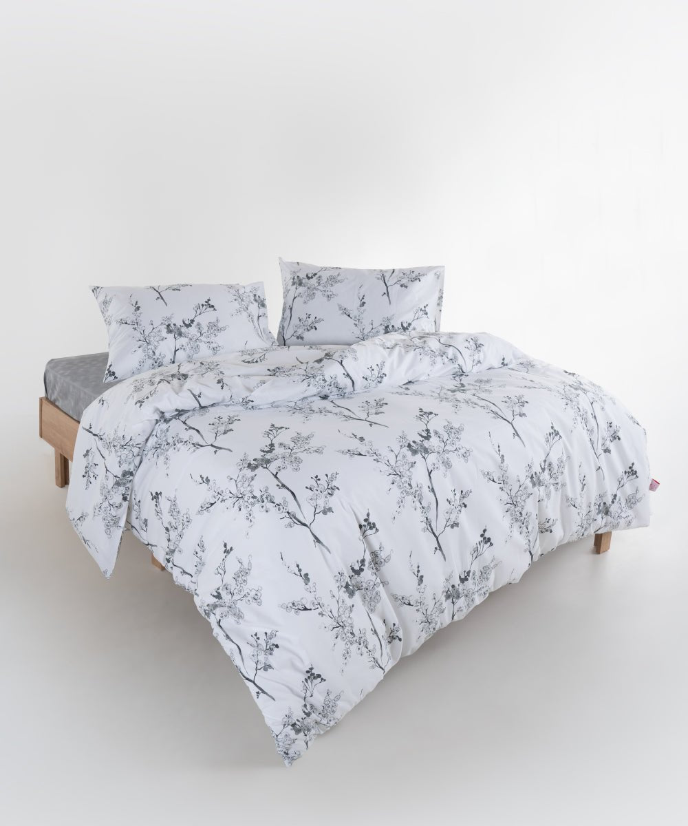 Chicory 100% Cotton Duvet Cover Set - White