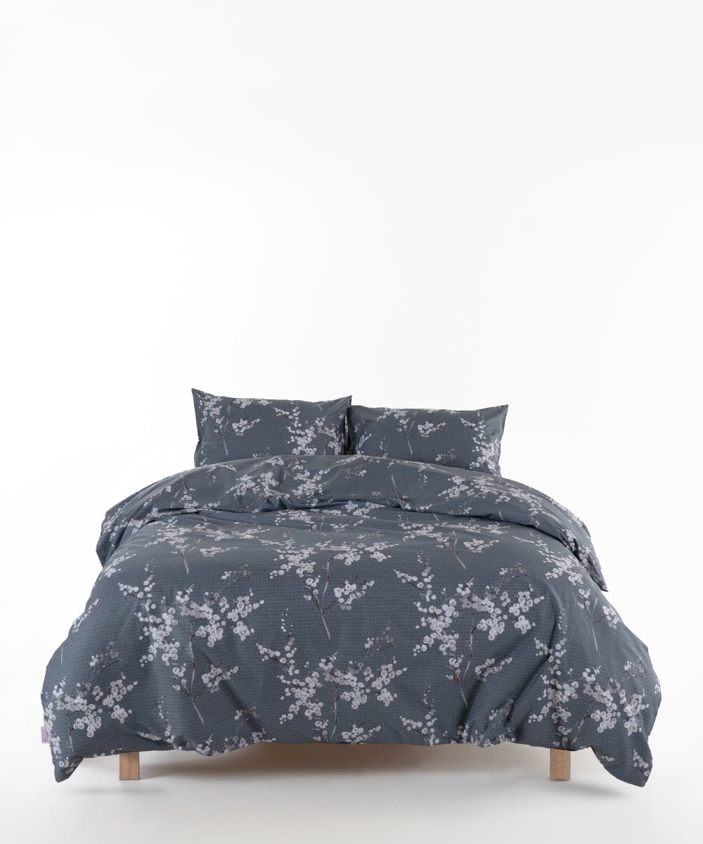 Chicory 100% Cotton Duvet Cover Set - Gray