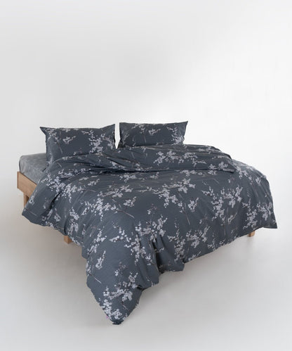 Chicory 100% Cotton Duvet Cover Set - Gray