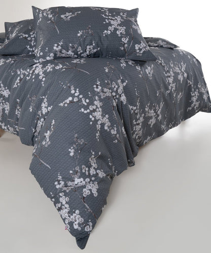 Chicory 100% Cotton Duvet Cover Set - Gray