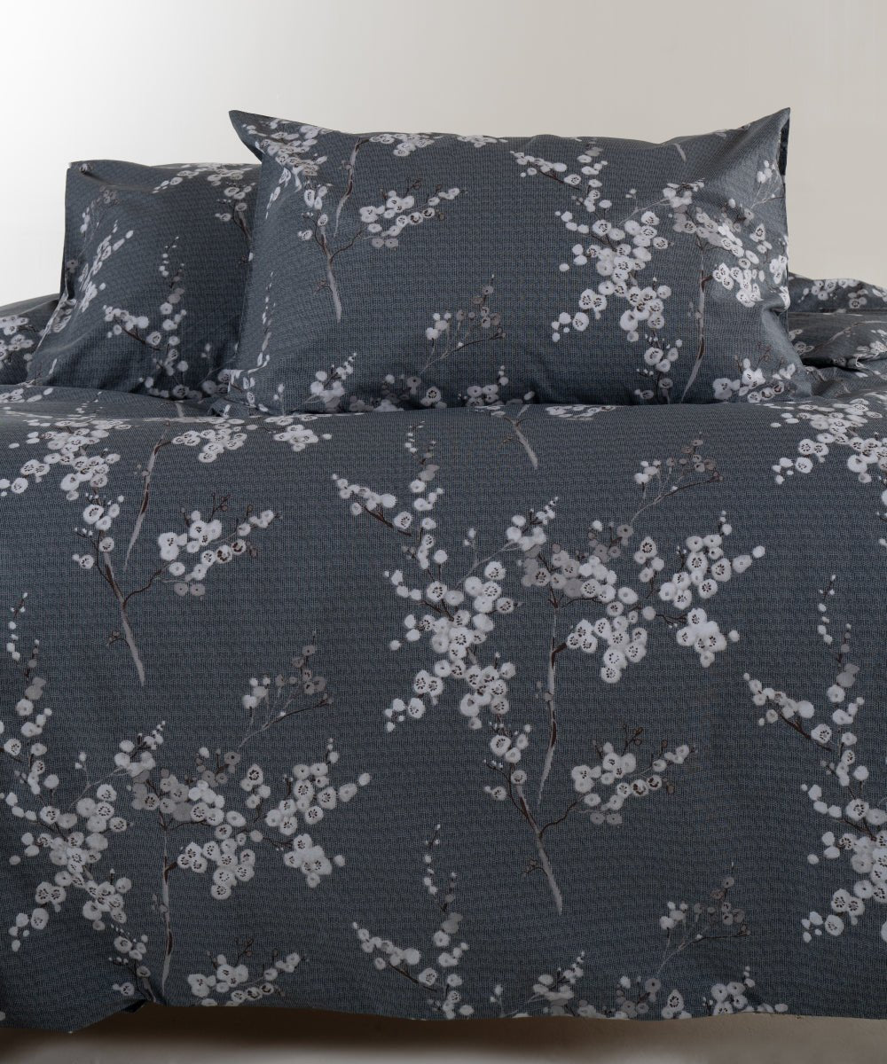 Chicory 100% Cotton Duvet Cover Set - Gray