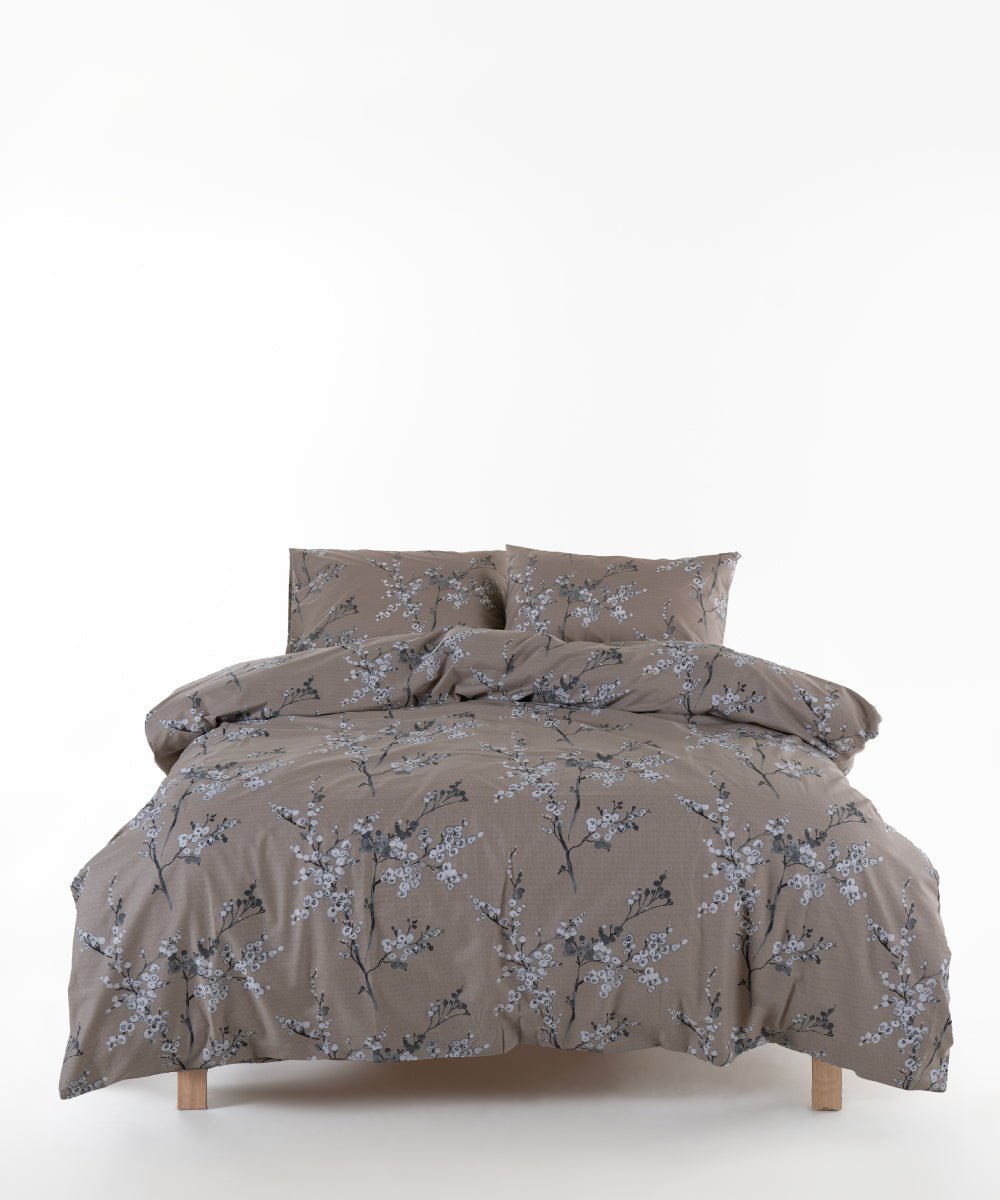 Chicory 100% Cotton Duvet Cover Set - Coffee