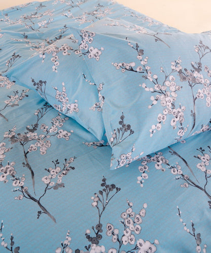 Chicory 100% Cotton Duvet Cover Set - Blue