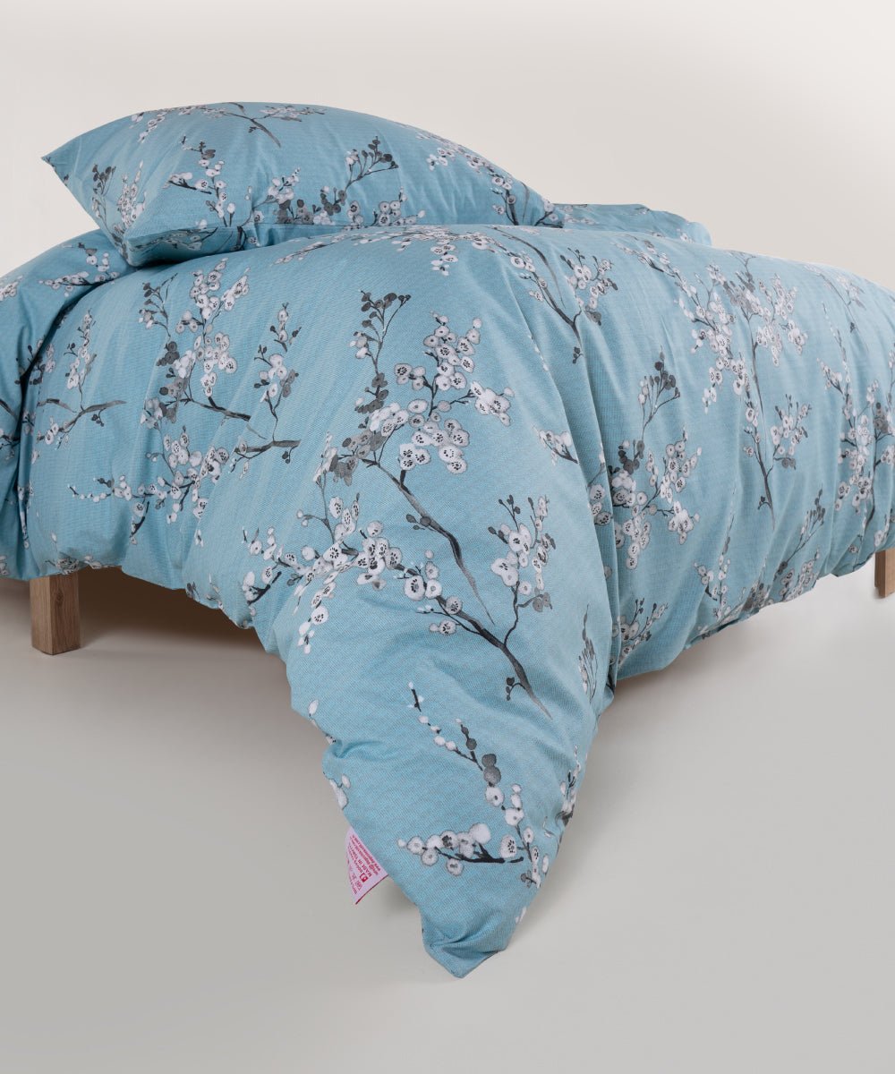 Chicory 100% Cotton Duvet Cover Set - Blue