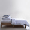 Limasso 100% Cotton Sateen Duvet Cover Set with Oxford Border & Double Piping – Hotel Luxury Bedding – White
