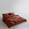 Stonewash 100% Soft Cotton Duvet Cover Set Cinnamon Stick