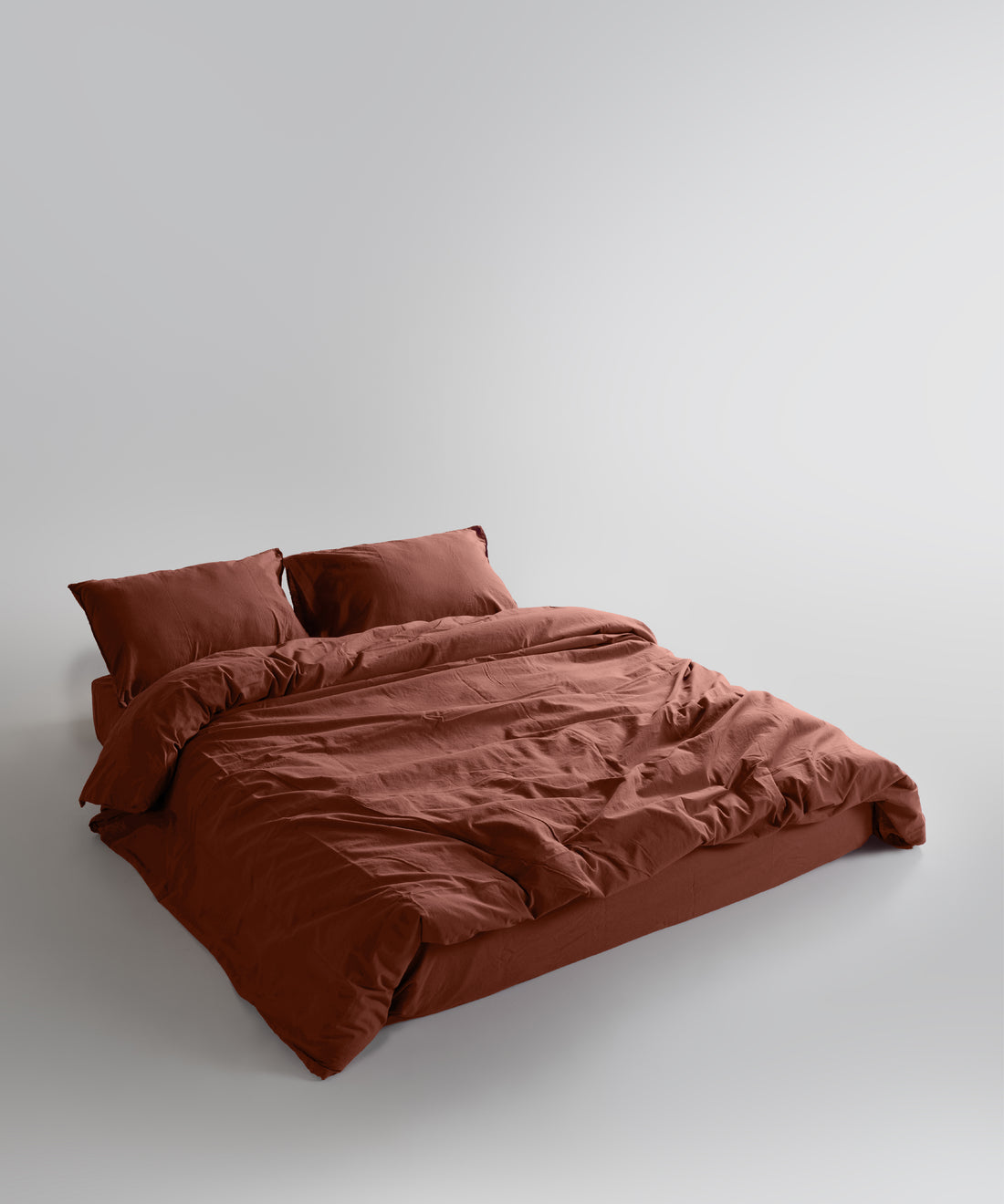 Stonewash 100% Soft Cotton Fitted Sheet Cinnamon Stick