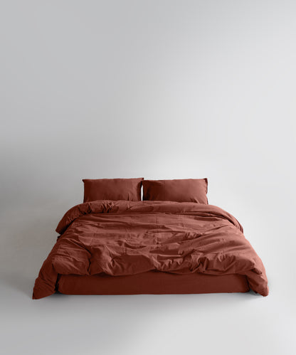 Stonewash 100% Soft Cotton Fitted Sheet Cinnamon Stick