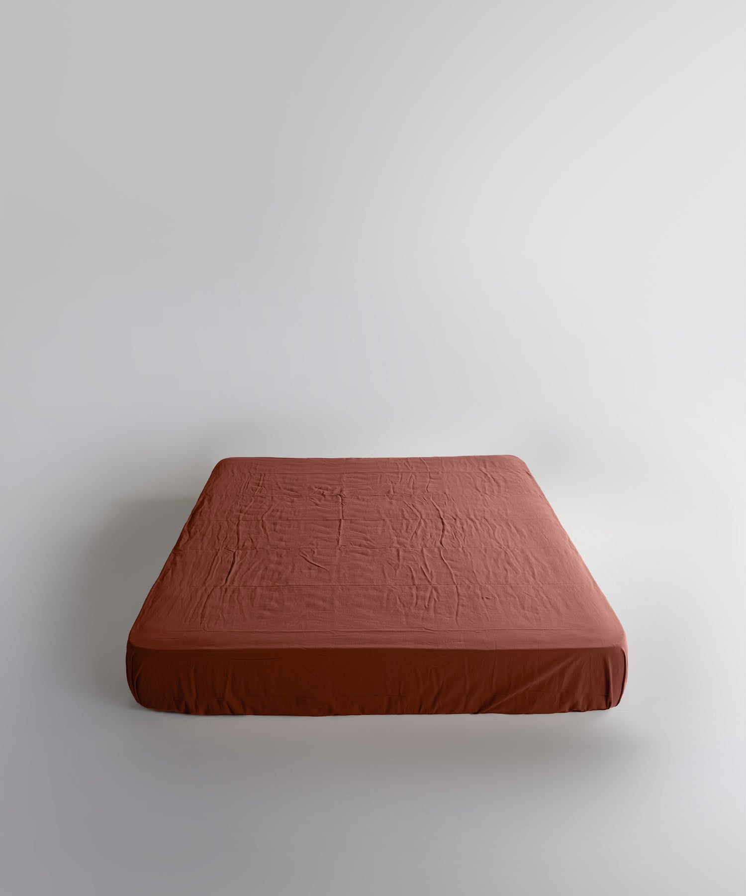 Stonewash 100% Soft Cotton Fitted Sheet Cinnamon Stick
