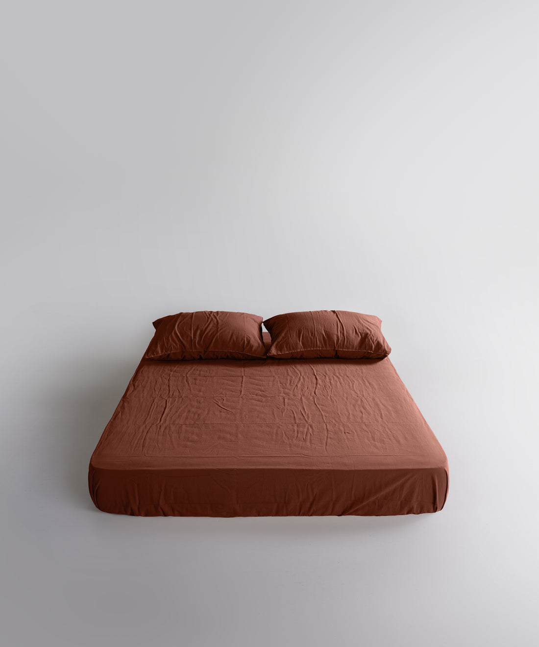 Stonewash 100% Soft Cotton Fitted Sheet Set Cinnamon Stick