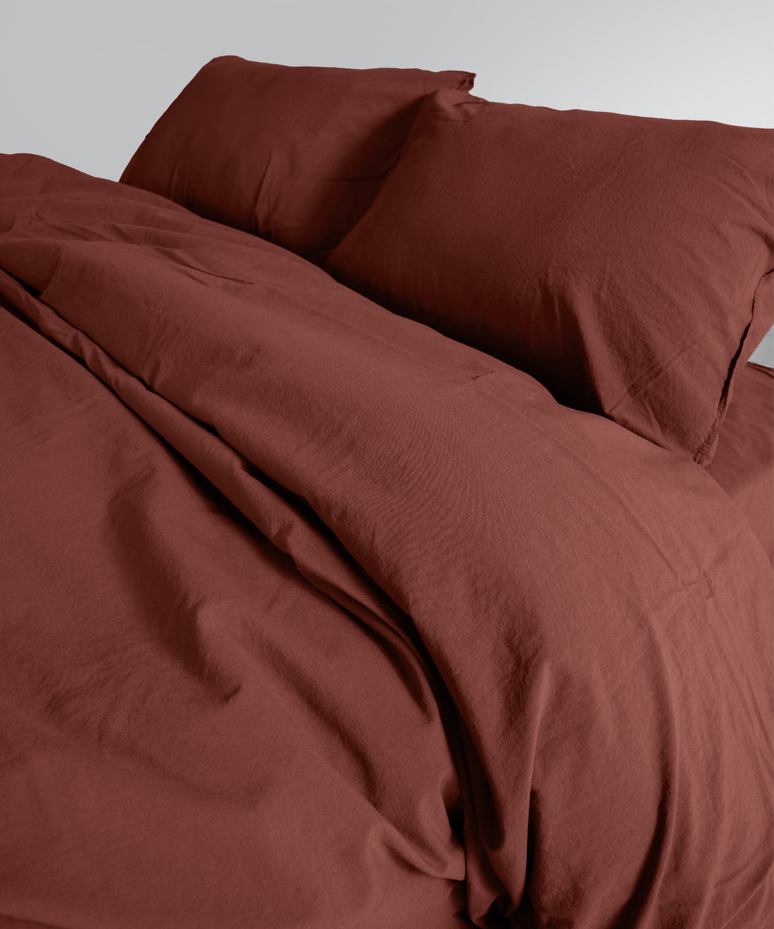 Stonewash 100% Soft Cotton Duvet Cover Cinnamon Stick