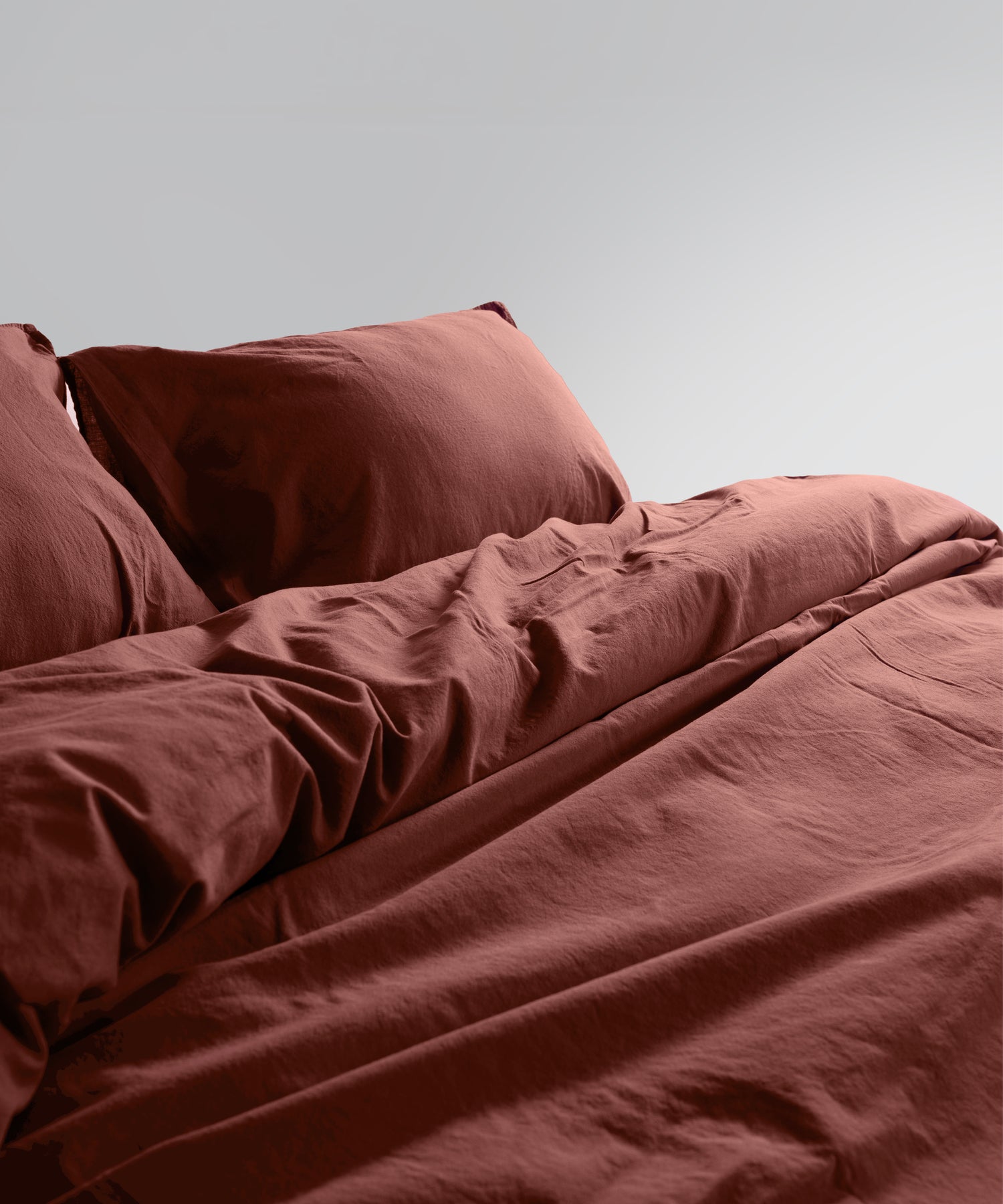 Stonewash 100% Soft Cotton Fitted Sheet Cinnamon Stick