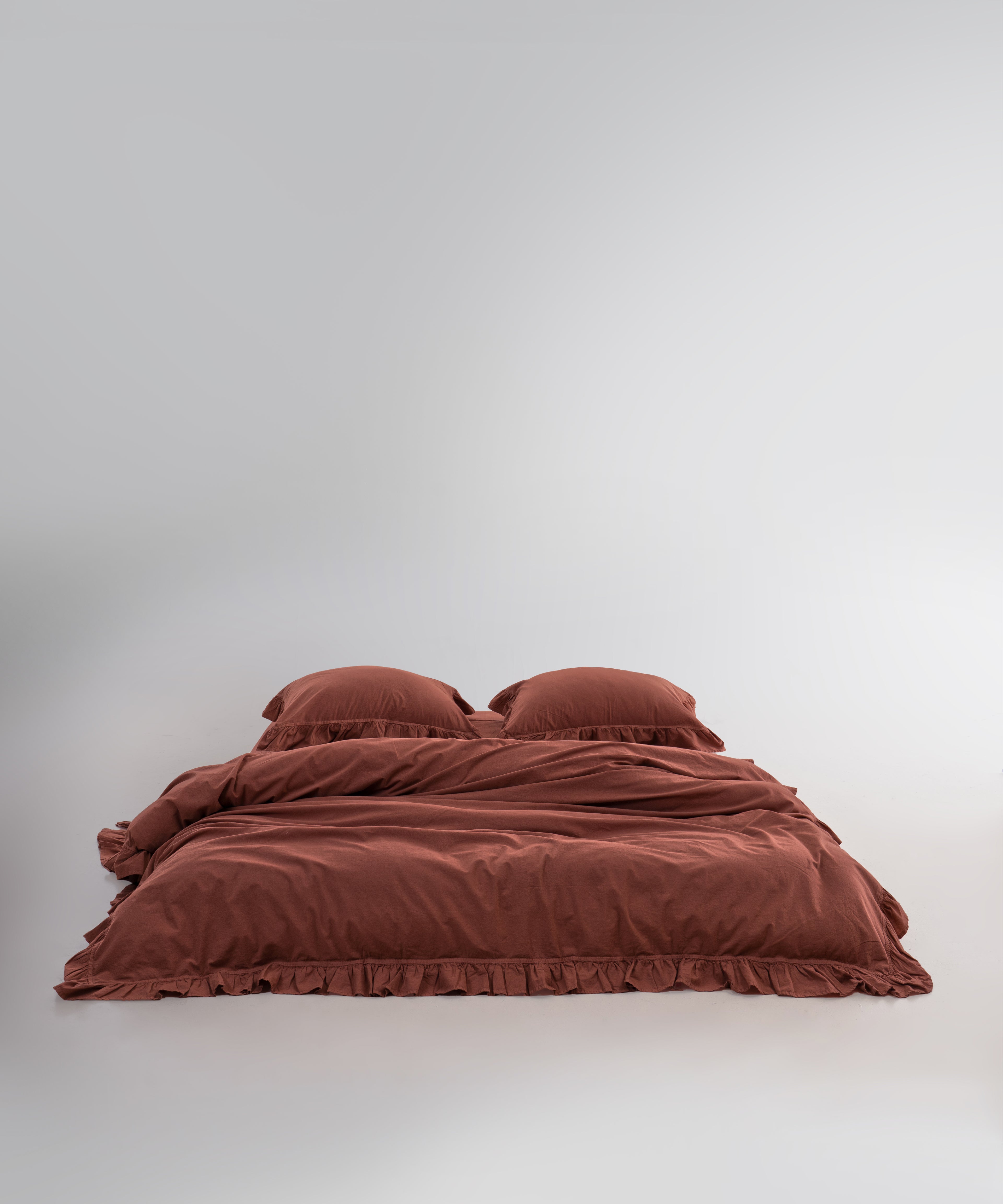 Stonewash 100% Soft Cotton Exclusive Fitted Sheet Set Cinnamon Stick