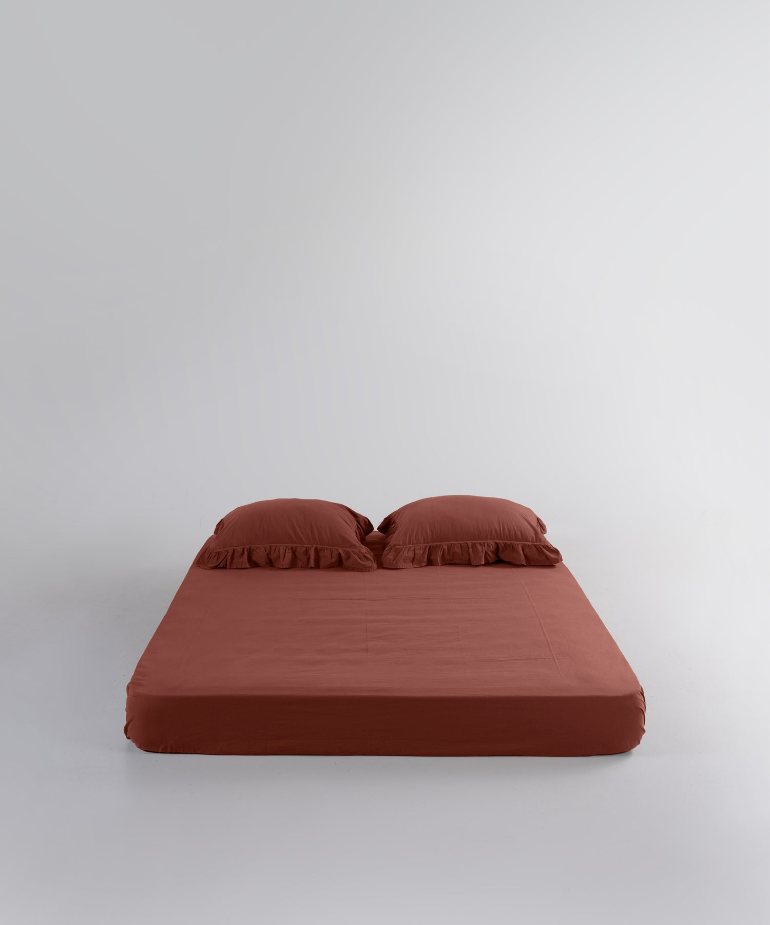 Stonewash 100% Soft Cotton Exclusive Fitted Sheet Set Cinnamon Stick