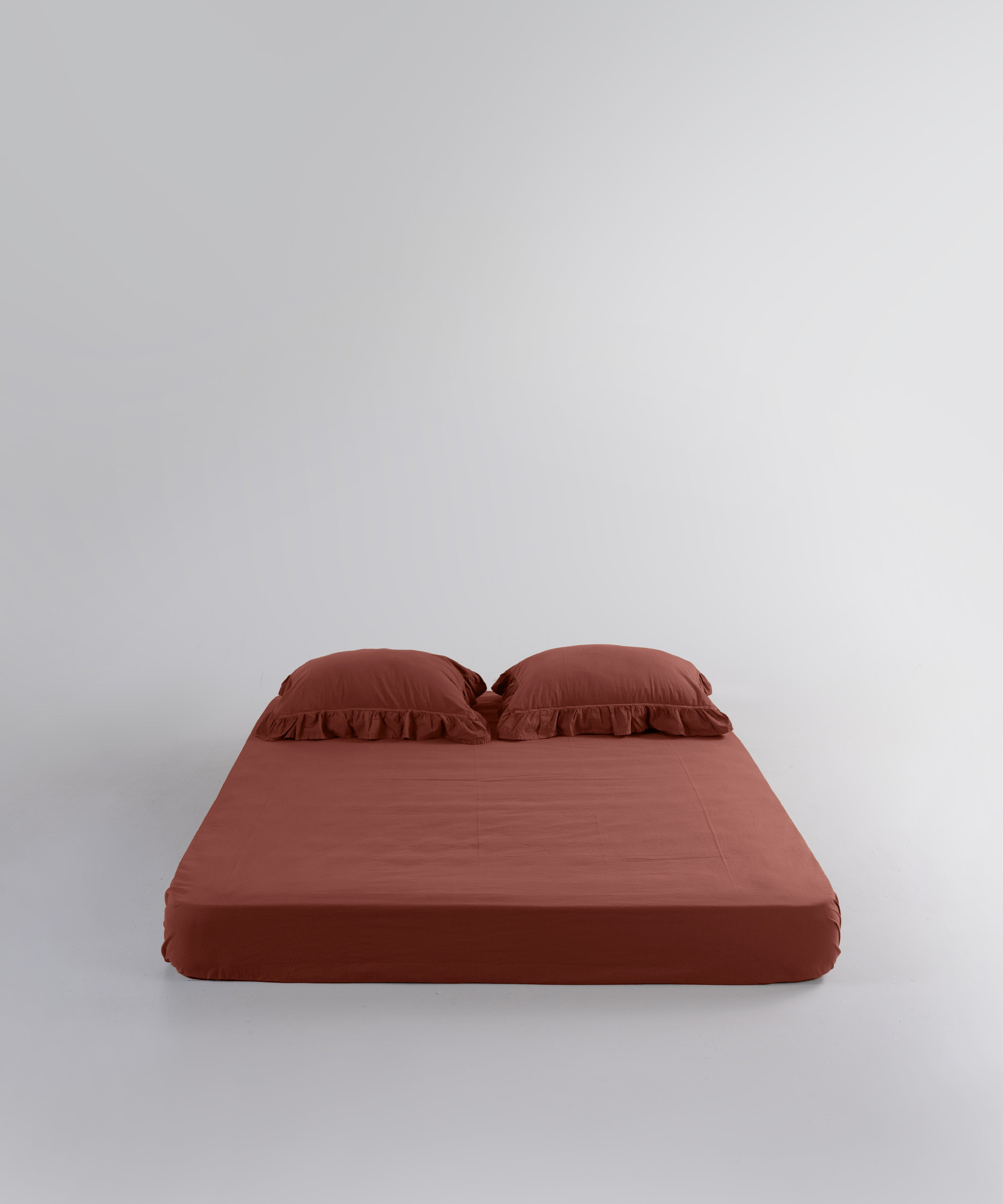 Stonewash 100% Soft Cotton Exclusive Fitted Sheet Set Cinnamon Stick