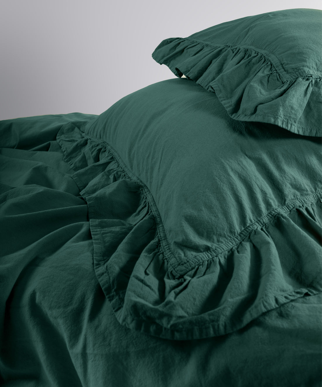 Stonewash Exclusive 100% Soft Cotton Pillowcase Dark Green