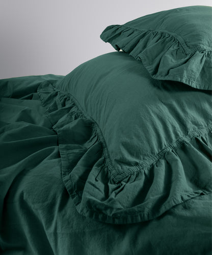 Stonewash Exclusive 100% Soft Cotton Pillowcase Dark Green
