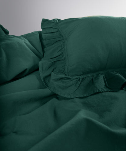 Stonewash Exclusive 100% Soft Cotton Pillowcase Dark Green