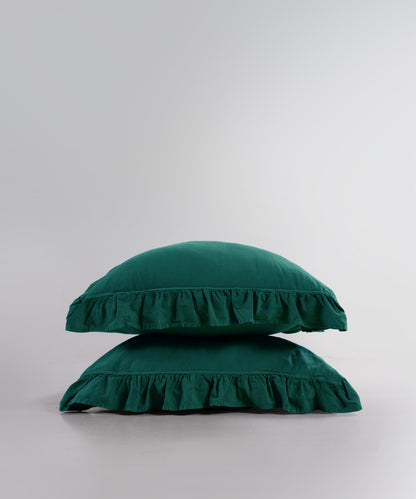 Stonewash 100% Soft Cotton Exclusive Fitted Sheet Set Dark Green