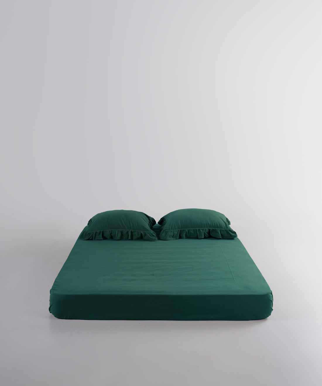 Stonewash 100% Soft Cotton Exclusive Fitted Sheet Set Dark Green