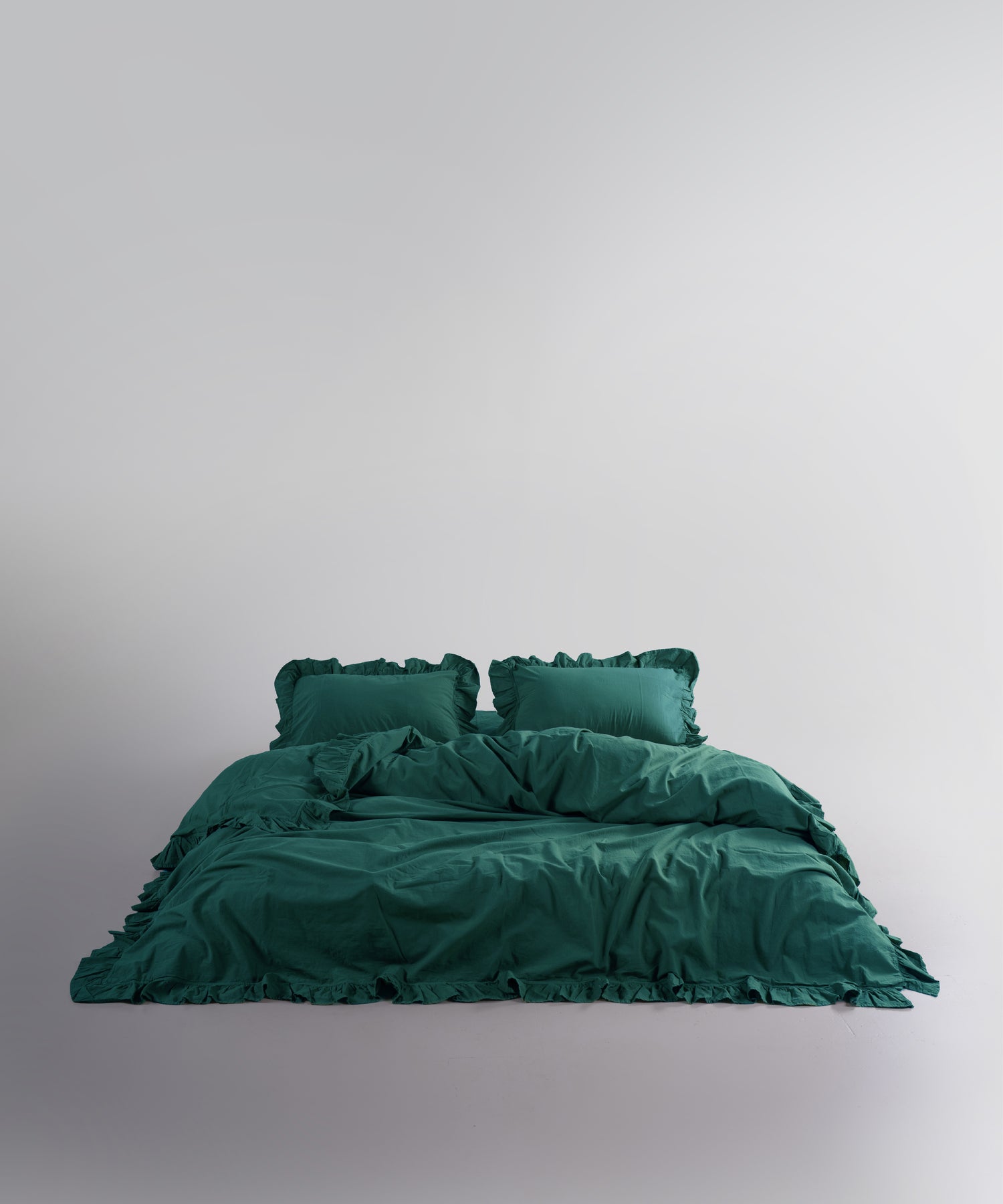Stonewash 100% Soft Cotton Exclusive Fitted Sheet Set Dark Green