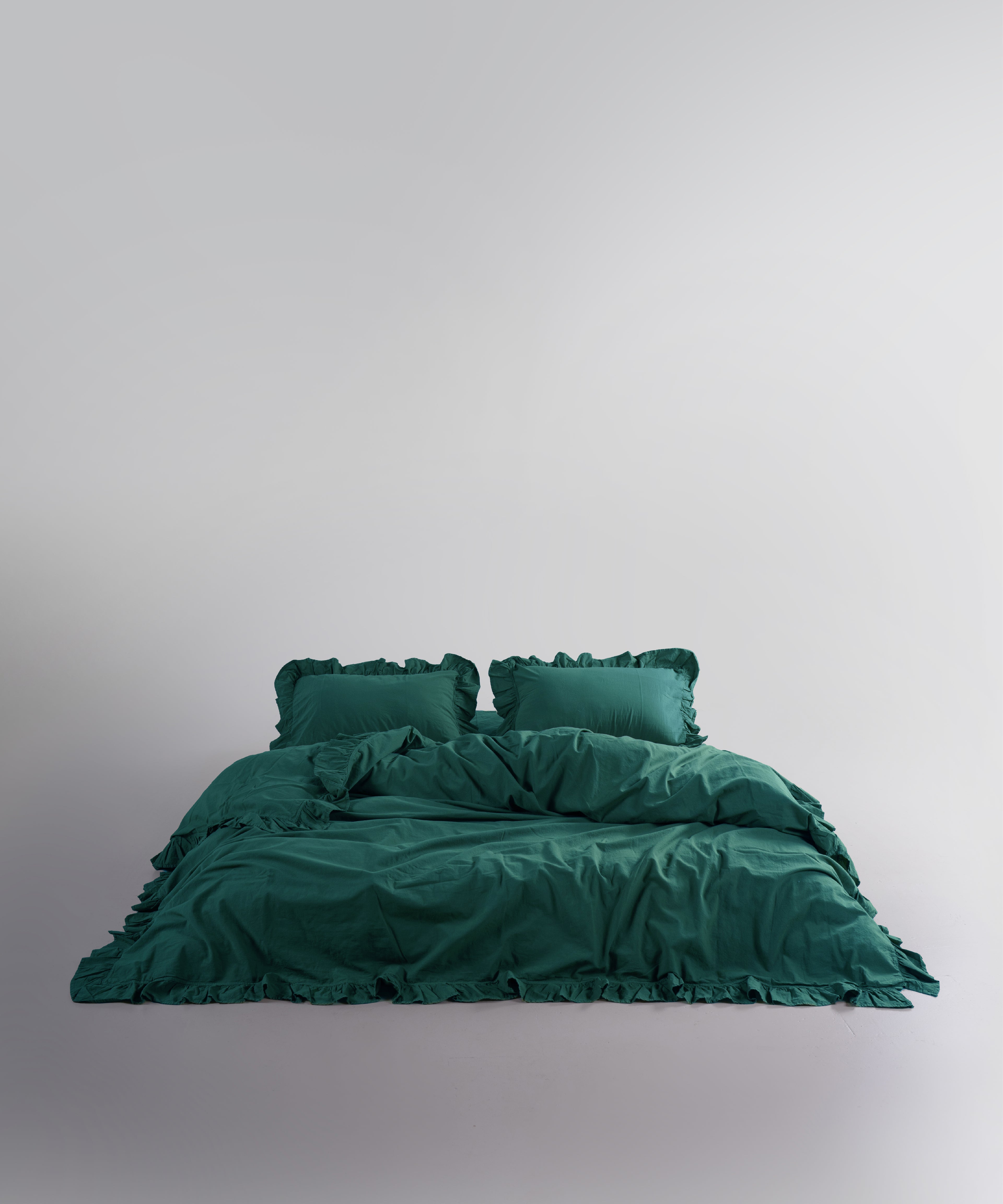 Stonewash 100% Soft Cotton Exclusive Fitted Sheet Set Dark Green