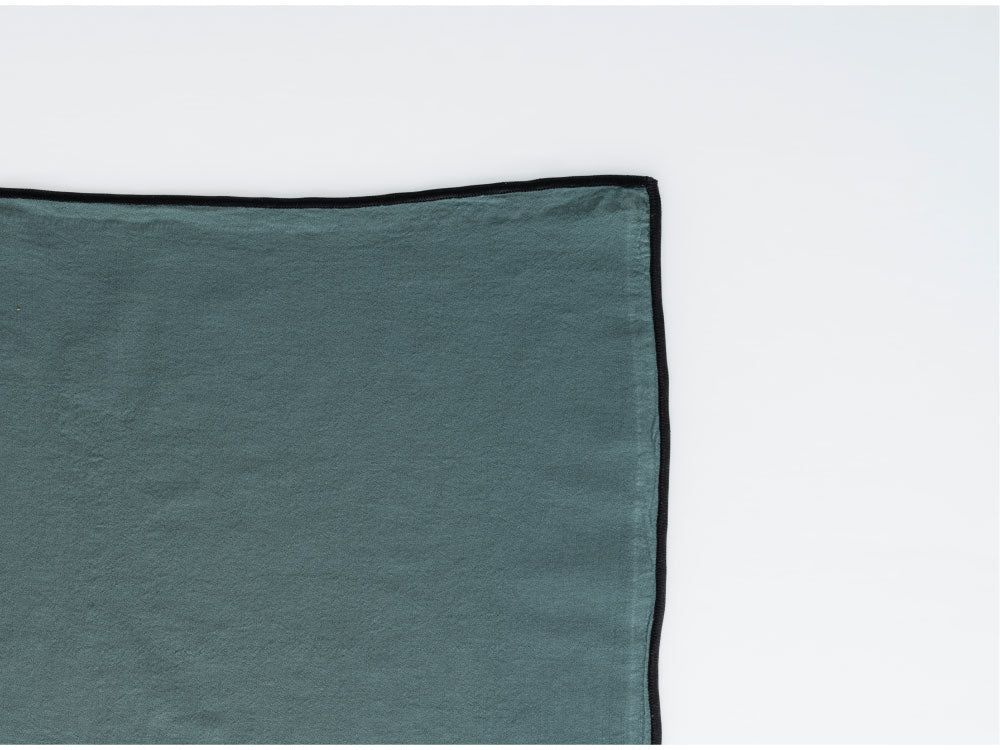 Essualte Dark Green 100% Cotton Stonewashed Runner