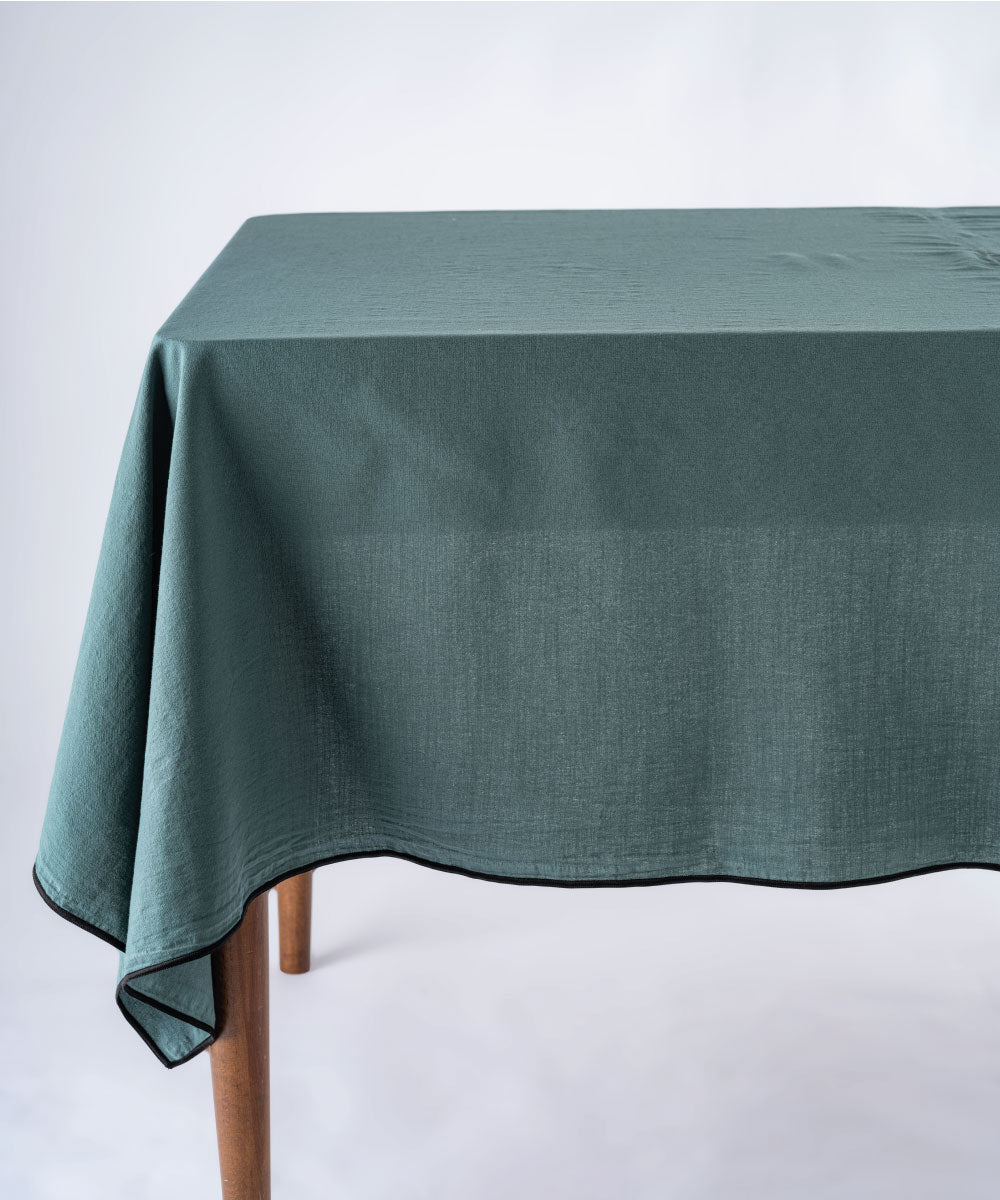 Essualte Dark Green 100% Cotton Stonewashed Tablecloth