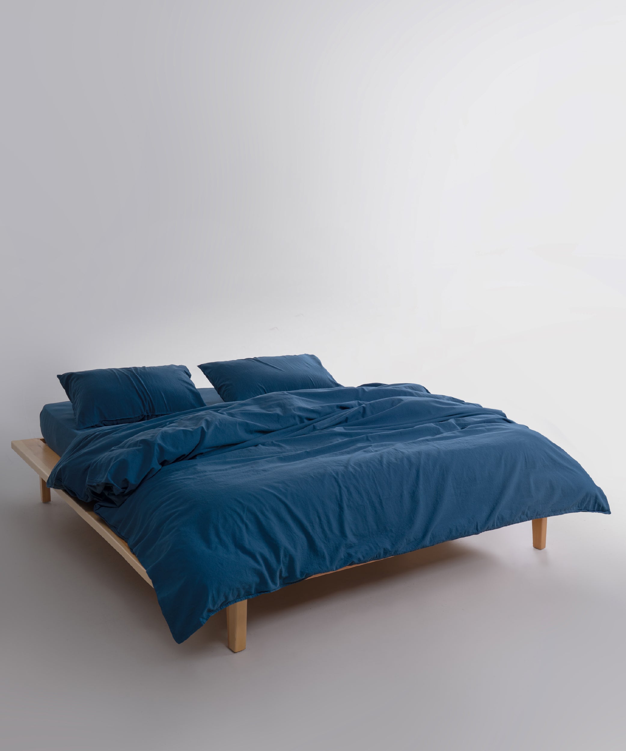 Stonewashed Ephesus 100% Soft Cotton Duvet Cover Dress Blue