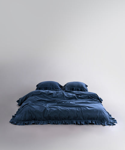 Stonewash 100% Soft Cotton Exclusive Fitted Sheet Set Dress Blue