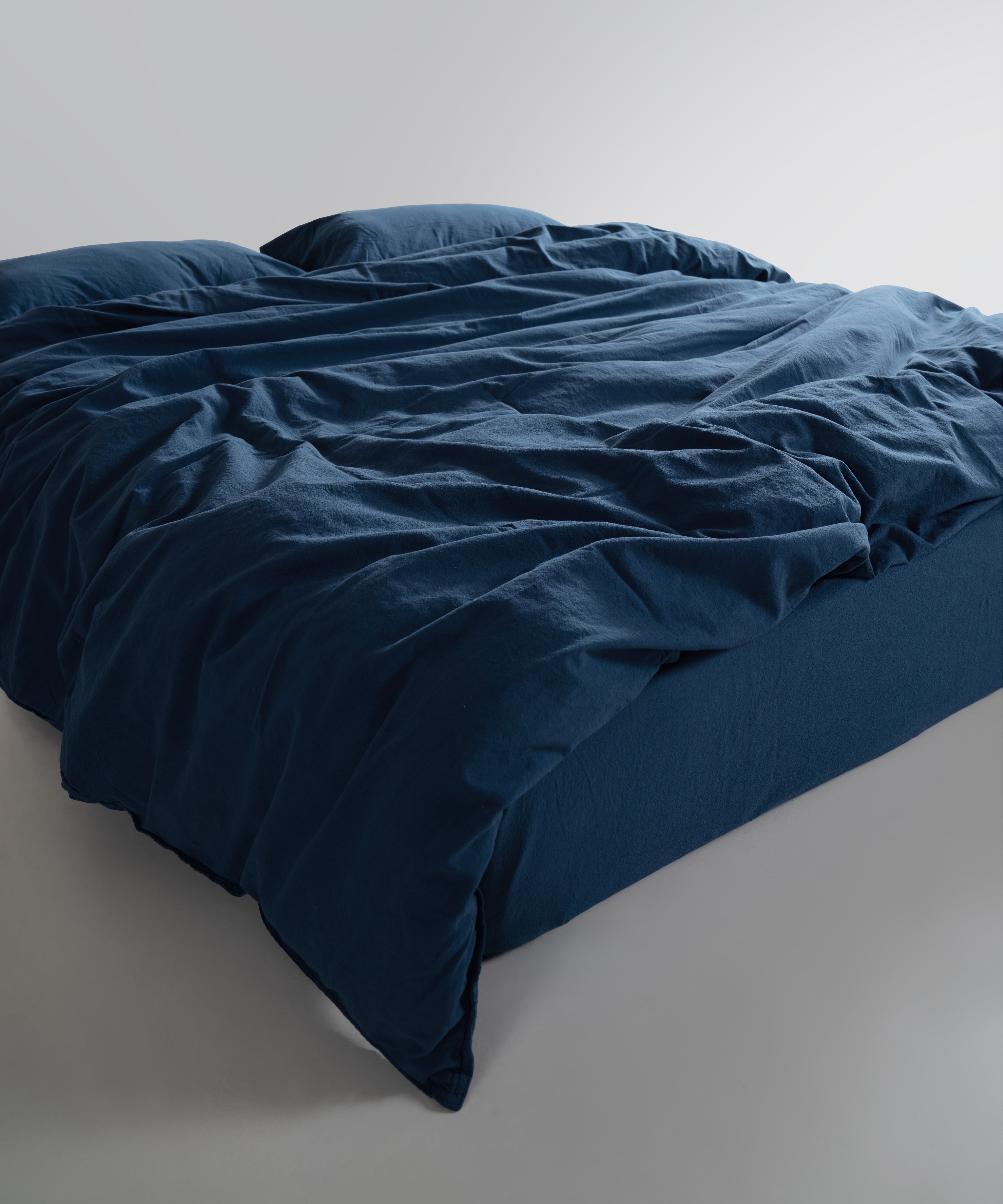 Stonewash 100% Soft Cotton Fitted Sheet Set Dress Blue