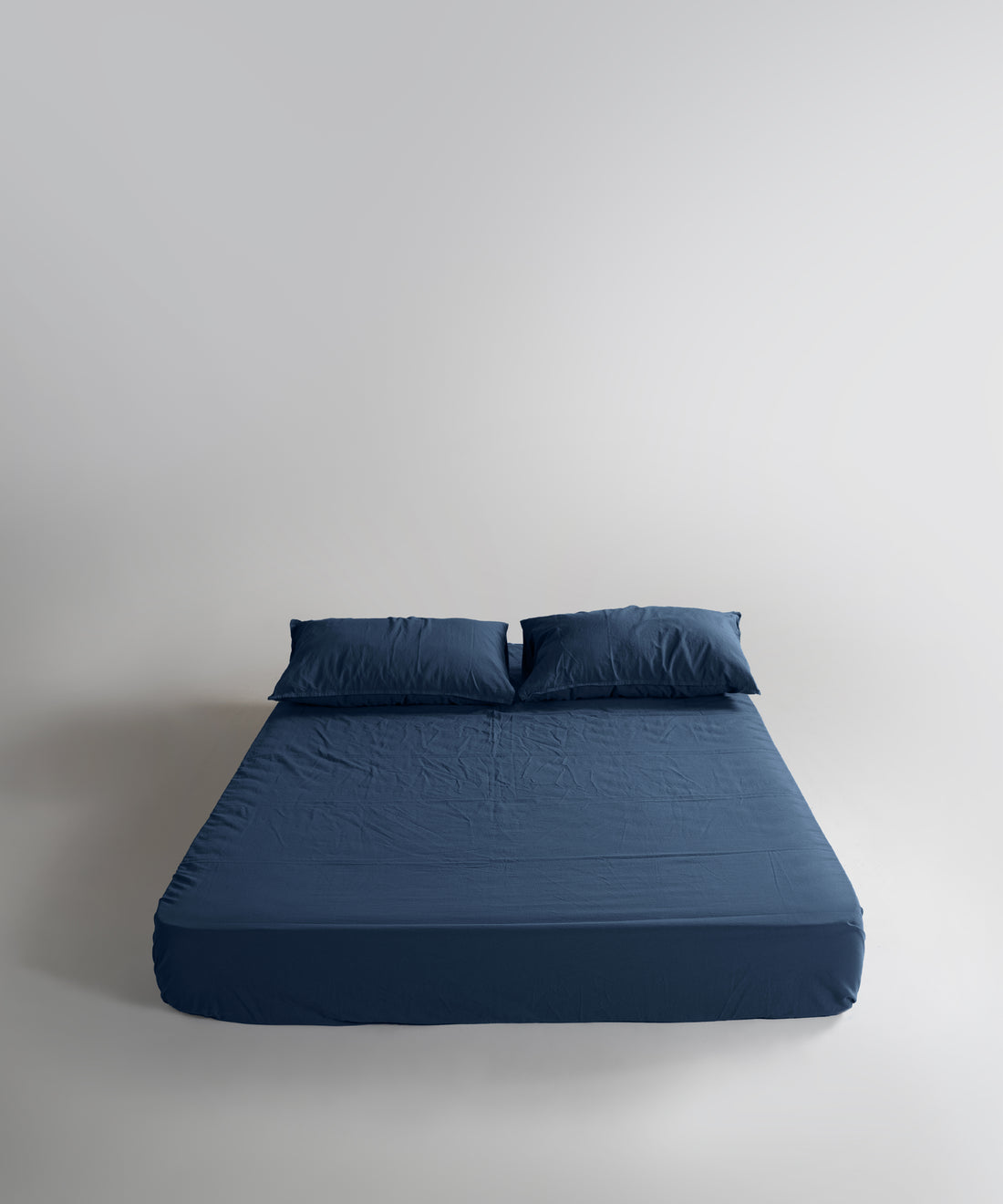 Stonewash 100% Soft Cotton Fitted Sheet Set Dress Blue