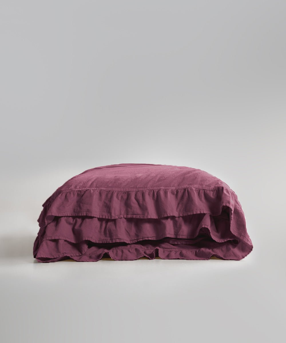 Stonewash Exclusive 100% Soft Cotton Duvet Cover Raspberry