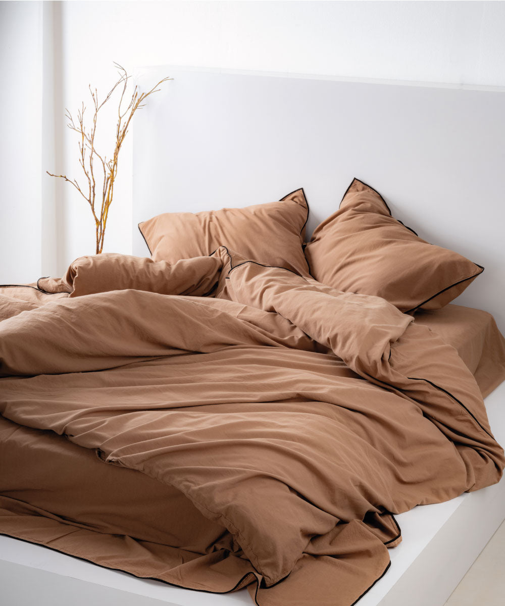 Essualte Wood Smoke 100% Cotton Stonewashed Duvet Cover Set