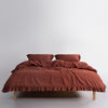 Stonewashed Exclusive 100% Soft Cotton Ruffled Duvet Cover Cinnamon Stick
