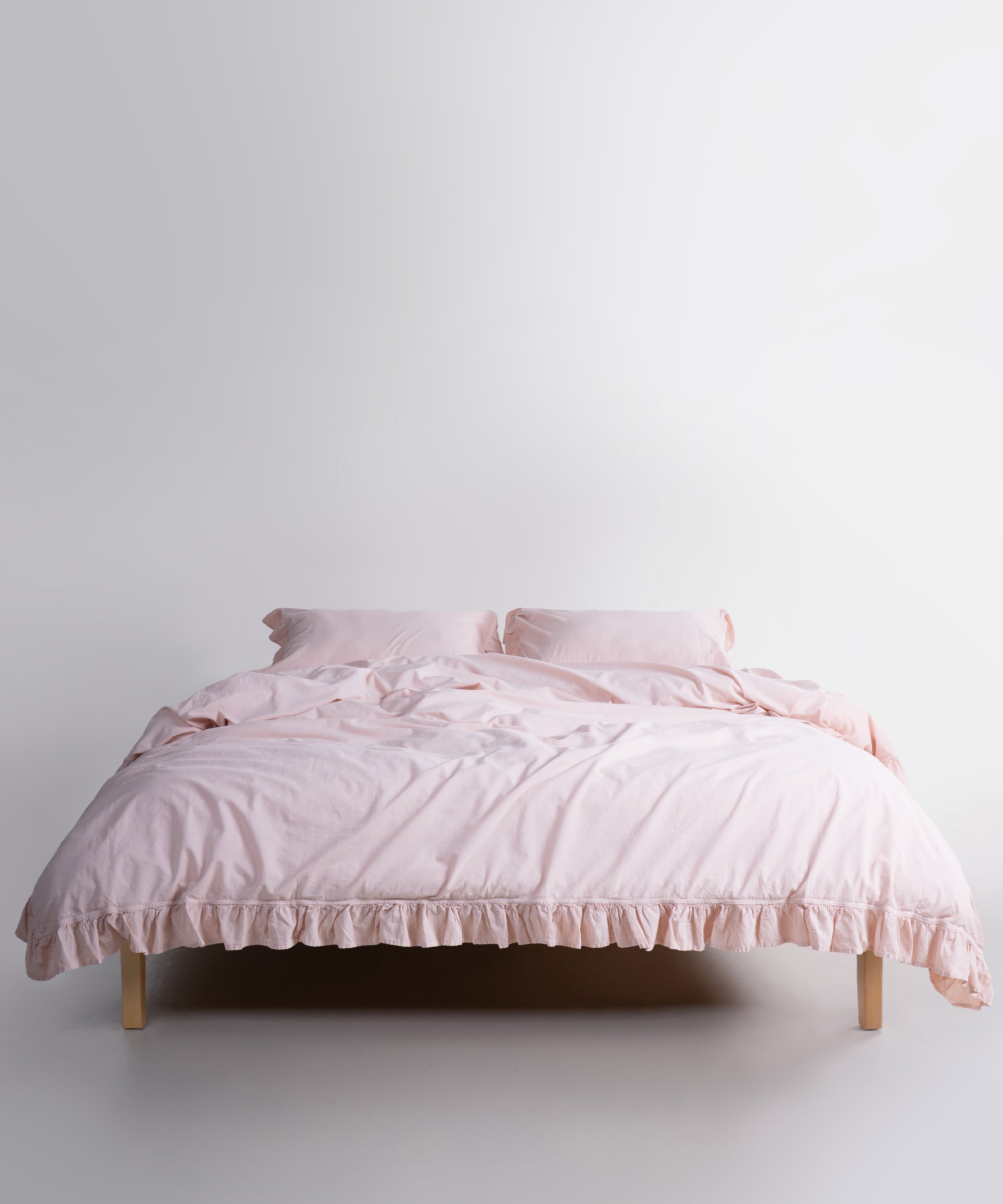 Stonewashed Exclusive 100% Soft Cotton Ruffled Duvet Cover Set Pristine