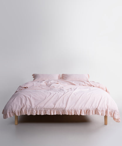 Stonewashed Exclusive 100% Soft Cotton Ruffled Duvet Cover Set Pristine