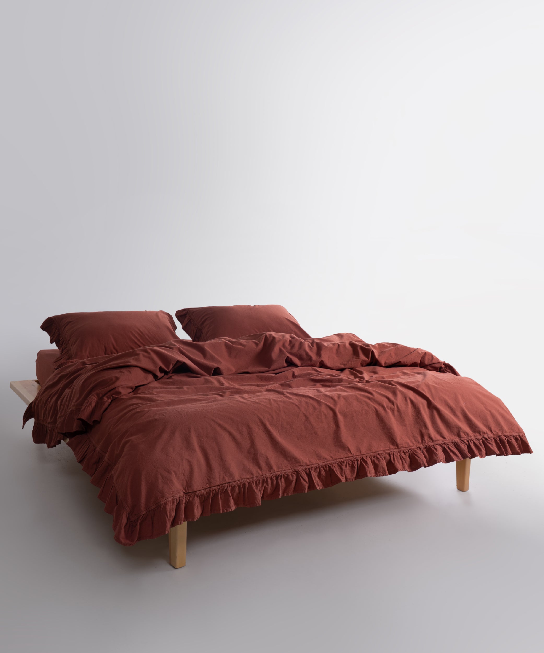 Stonewash Exclusive 100% Soft Cotton Duvet Cover Set Cinnomon Stick