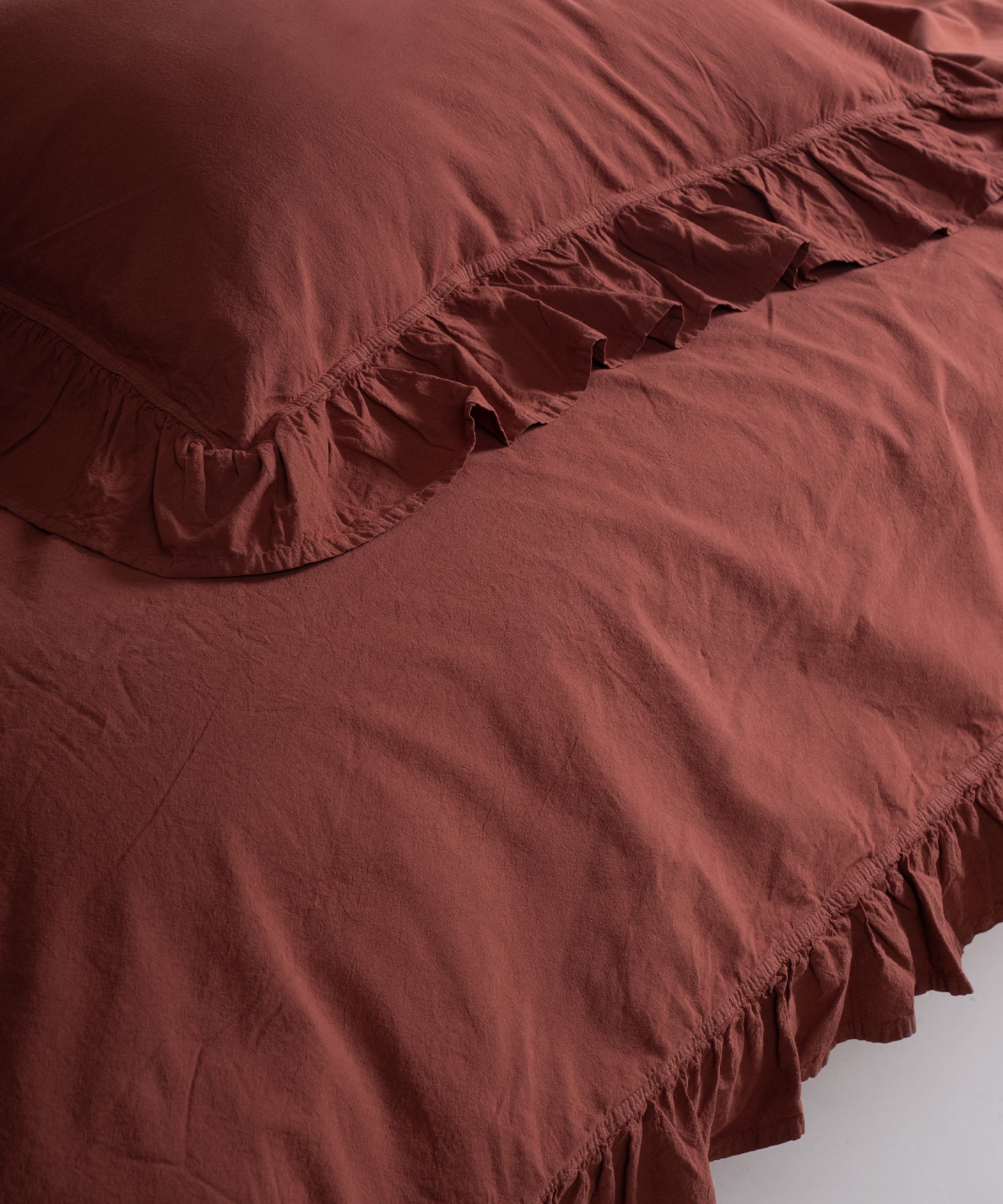 Stonewash Exclusive 100% Soft Cotton Duvet Cover Set Cinnomon Stick