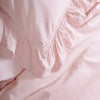 Exclusive Pristine Ruffled 100% Soft Cotton Pillowcases Pair - Stonewashed | Limasso