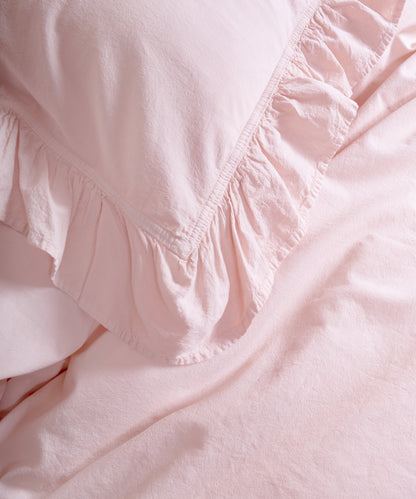 Stonewashed Exclusive 100% Soft Cotton Ruffled Duvet Cover Set Pristine