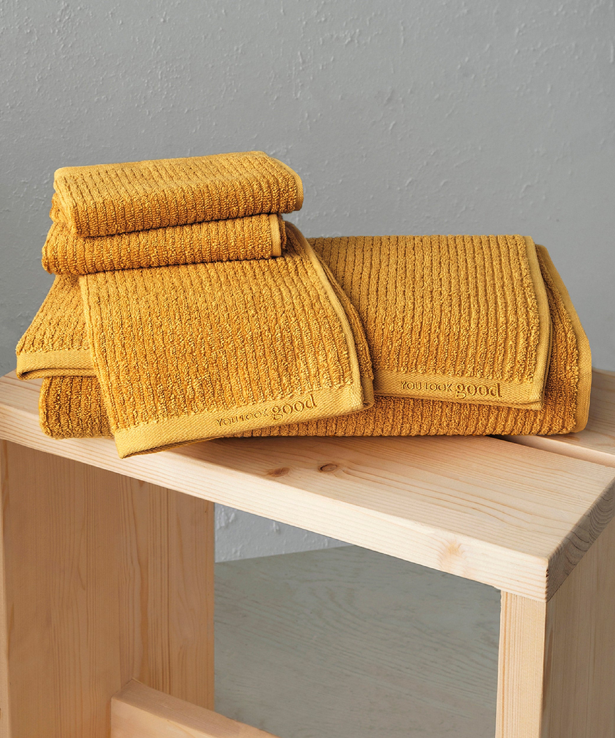 Pana - 50x90cm 1 Towel + 70x140cm 1 Towel Mustard