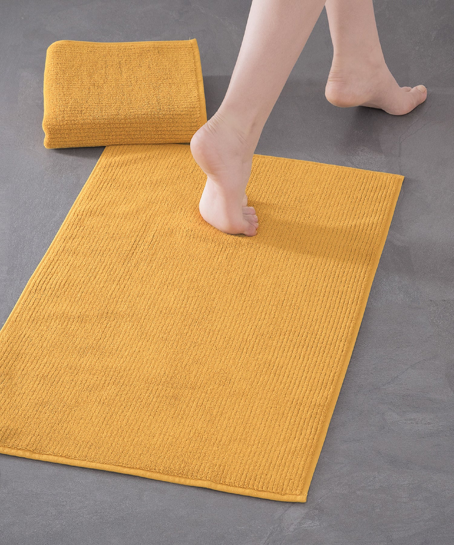 Pana - 50x75cm Set of 2 Bathmats Mustard