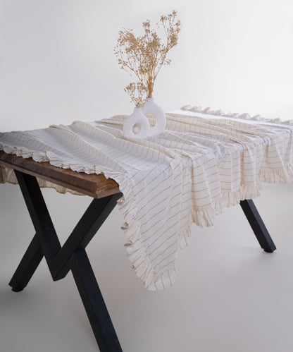Leila %100 Cotton Garment Wash Tablecloth - 140X200cm